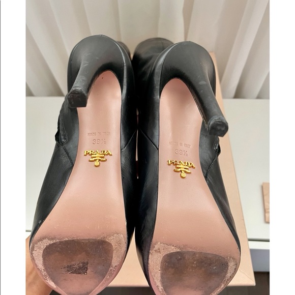 PRADA Soft Calf Leather High Heel Boots 39.5 - Picture 8 of 13